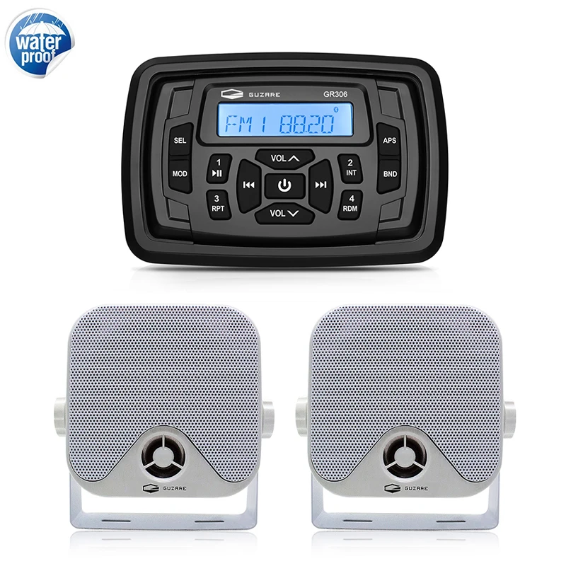 Marine Radio Audio Waterproof Boat Stereo Bluetooth Media Receiver FM AM Car MP3 Player+4 Inch Marine Speaker For RV Pool Yacht
Marine Radio Audio Waterproof Boat Stereo Bluetooth Media Receiver FM AM Car MP3 Player+4 Inch Marine Speaker For RV Pool Yacht