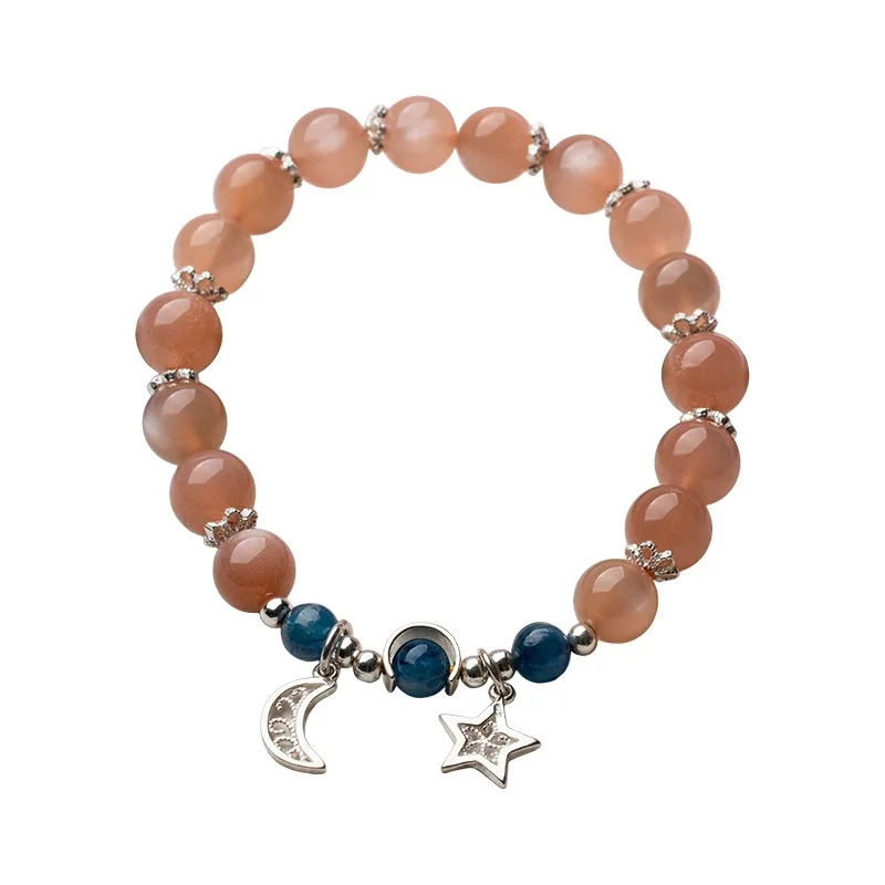 Wholesale Sunstone Bracelet Blue Kyanite Crystal Round Bead With Tibetan Silver Star Moon Bracelets for Women Fashion Jewelry
Wholesale Sunstone Bracelet Blue Kyanite Crystal Round Bead With Tibetan Silver Star Moon Bracelets for Women Fashion Jewelry