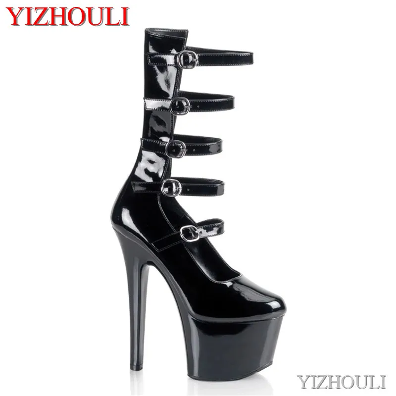 Party pole dancing show: 17cm high ankle boots, 7in buckle for sexy models, dancing shoes
Party pole dancing show: 17cm high ankle boots, 7in buckle for sexy models, dancing shoes