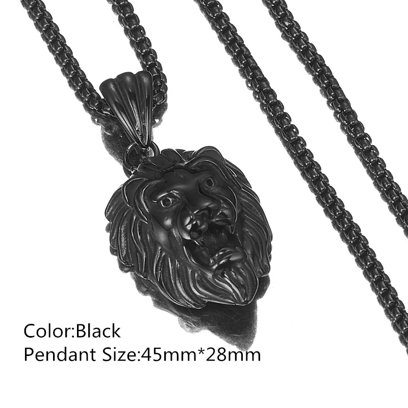 Black Tone 316L Stainless Steel Lion Head Pendant Necklace Jewelry with free Box Chain 3mm*23.6"
Black Tone 316L Stainless Steel Lion Head Pendant Necklace Jewelry with free Box Chain 3mm*23.6"
