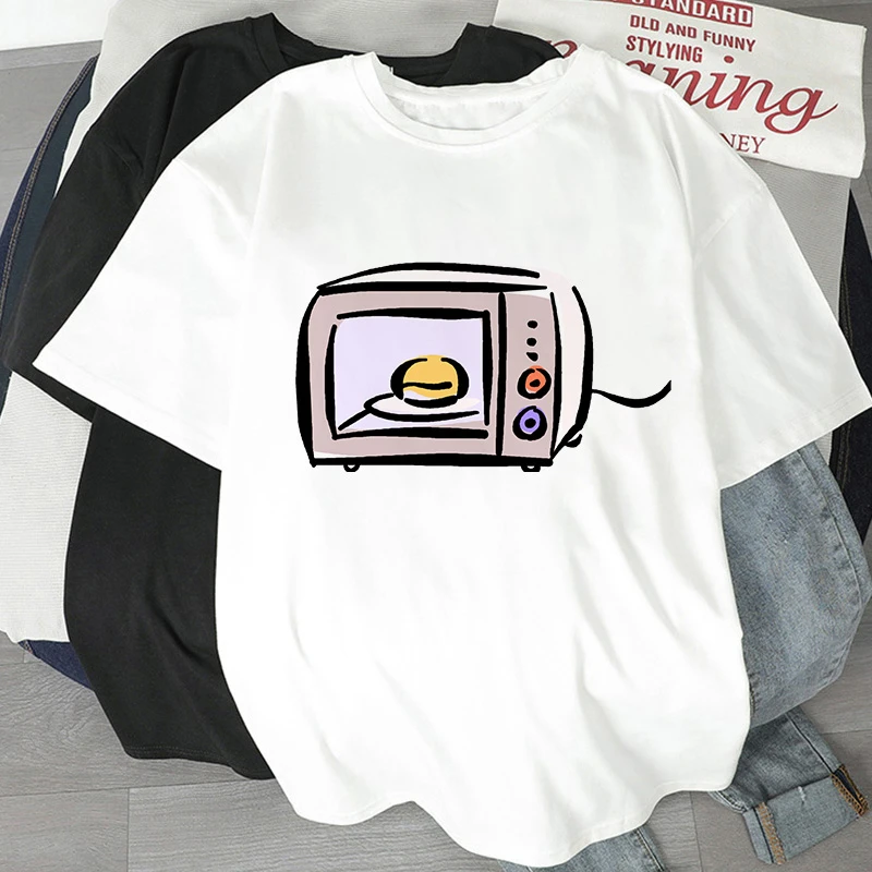 New for 2021 Cool fashion T-shirt for women Microwave oven cartoon print t shirt summer short sleeve female tee tops
New for 2021 Cool fashion T-shirt for women Microwave oven cartoon print t shirt summer short sleeve female tee tops