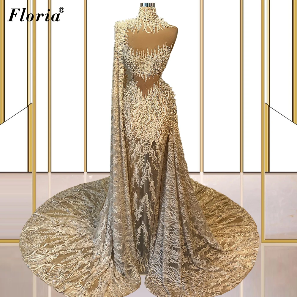 Muslim Luxury Evening Dresses With Pearls Lace Dubai One Shoulder Evening Gowns Special Celebrity Dresses Vestidos Formales
Muslim Luxury Evening Dresses With Pearls Lace Dubai One Shoulder Evening Gowns Special Celebrity Dresses Vestidos Formales