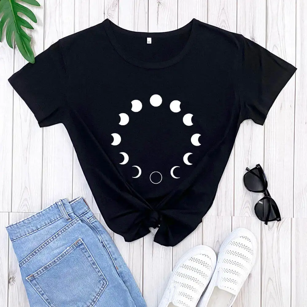 Moon Phase Graphic Tee New Arrival 100%Cotton Funny T Shirt New Moon Full Moon Graphic Print Shirt Gift for her
Moon Phase Graphic Tee New Arrival 100%Cotton Funny T Shirt New Moon Full Moon Graphic Print Shirt Gift for her