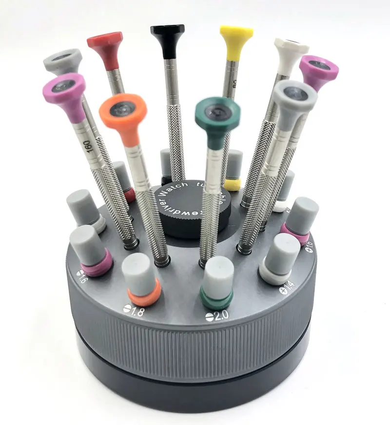 10 pcs assort size Screwdrivers set with rotatable stand base, Watch tool screwdriver set
10 pcs assort size Screwdrivers set with rotatable stand base, Watch tool screwdriver set