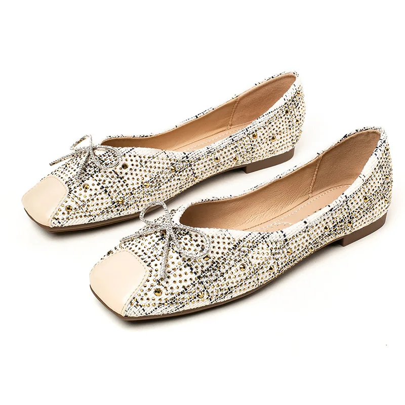 Luxury Rhinestone Butterfly Knot Women Flats Female Wedding Party Work Boat Shoes High Quality Square Toe Shallow Flat Shoes
Luxury Rhinestone Butterfly Knot Women Flats Female Wedding Party Work Boat Shoes High Quality Square Toe Shallow Flat Shoes