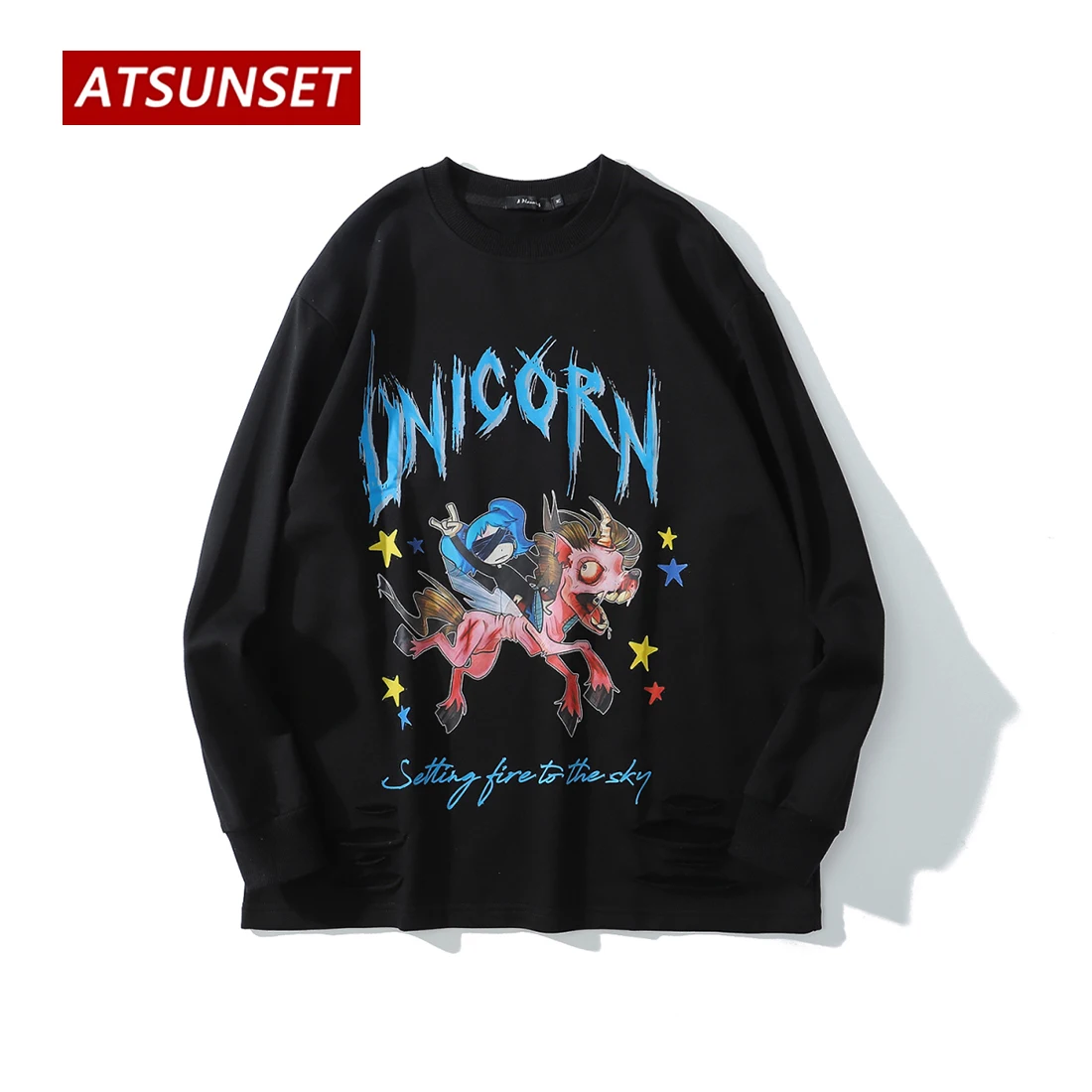 ATSUNSET Unicorn Print Sweatshirt Autumn Cotton Pullover Hip Hop Street Retro Style Round Neck Pocket Hoodie Tops
ATSUNSET Unicorn Print Sweatshirt Autumn Cotton Pullover Hip Hop Street Retro Style Round Neck Pocket Hoodie Tops
