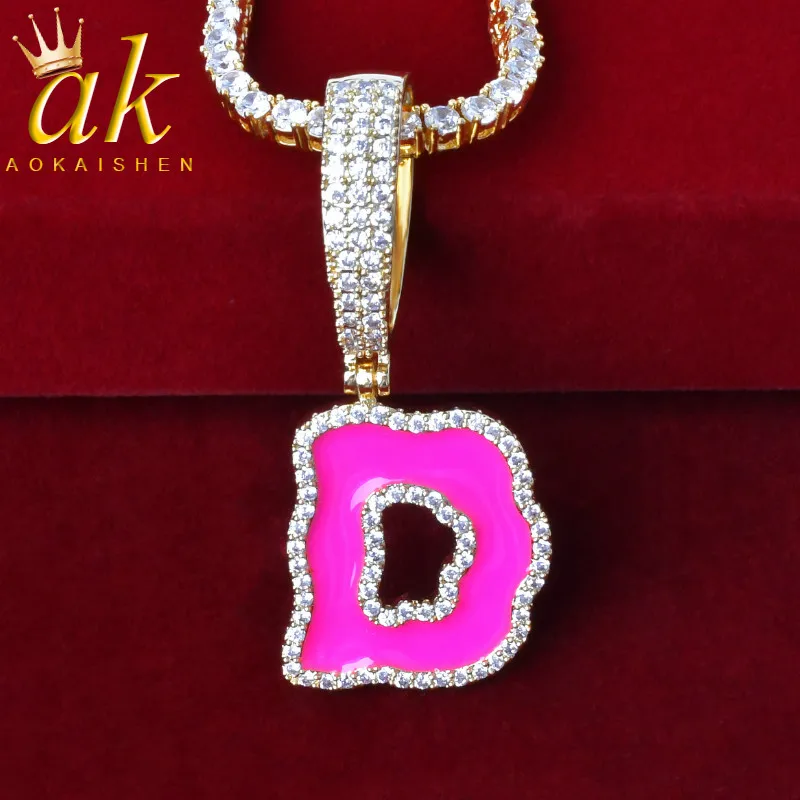 Initial Solid Back Pink Oil Bubble Letters Pendant Necklaces for Women Gold Color Cubic Zircon Hip Hop Jewelry
Initial Solid Back Pink Oil Bubble Letters Pendant Necklaces for Women Gold Color Cubic Zircon Hip Hop Jewelry