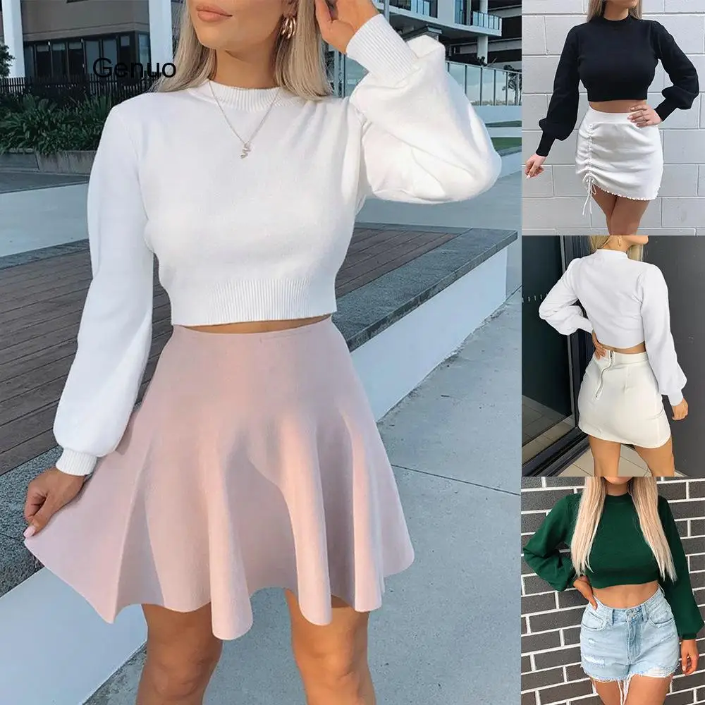 High Waist Lantern Sleeve Women's Sweater Autumn Winter White Casual Pullover High Street Style Knitted Sweater
High Waist Lantern Sleeve Women's Sweater Autumn Winter White Casual Pullover High Street Style Knitted Sweater