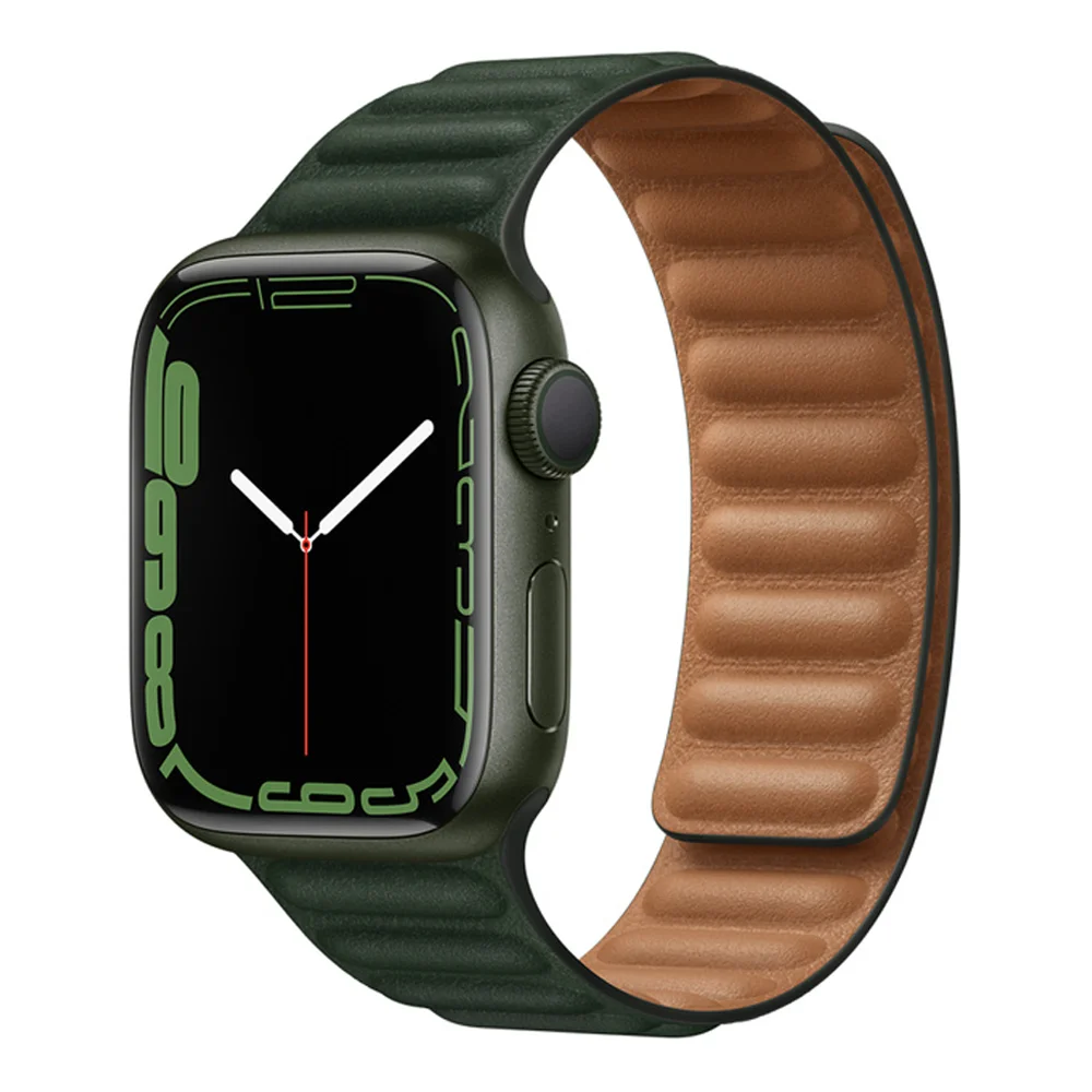 Leather Link For Apple Watch Band 44mm 40mm 45mm 41mm 38mm 42mm Magnetic Loop Watchband Bracelet iWatch Serie 3 5 4 SE 6 7 Strap
Leather Link For Apple Watch Band 44mm 40mm 45mm 41mm 38mm 42mm Magnetic Loop Watchband Bracelet iWatch Serie 3 5 4 SE 6 7 Strap