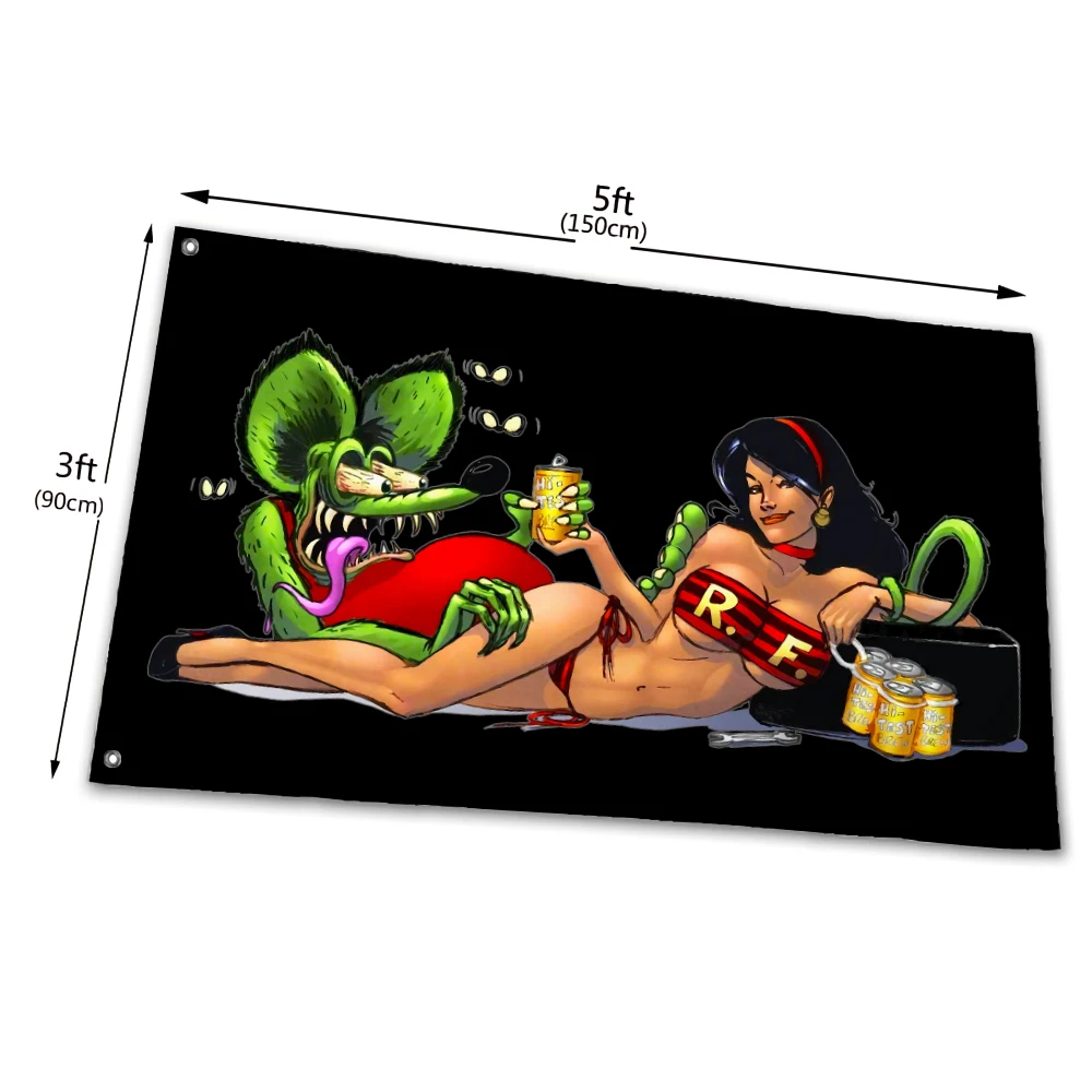 Rat Fink Flag Outdoor Indoor Decoration 90*150cm Banner Flag Size Pattern Can Custom
Rat Fink Flag Outdoor Indoor Decoration 90*150cm Banner Flag Size Pattern Can Custom