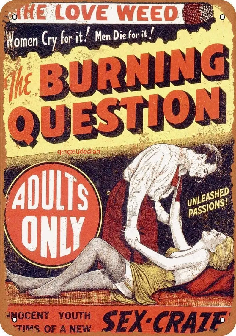 syplog 20x30cm Metal Tin Sign,1936 Anti-Marijuana The Burning Question Movie 2 Art Plaque Home Wll Decor for Coffee Bar Room
syplog 20x30cm Metal Tin Sign,1936 Anti-Marijuana The Burning Question Movie 2 Art Plaque Home Wll Decor for Coffee Bar Room