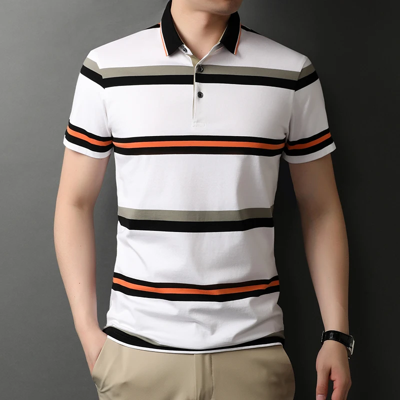 Striped Polo Shirt Fashion Men 2021 Top Quality summer short Sleeve Polo's Men's Brand Polo 97% Cotton 3 Color Size M-4XL
Striped Polo Shirt Fashion Men 2021 Top Quality summer short Sleeve Polo's Men's Brand Polo 97% Cotton 3 Color Size M-4XL