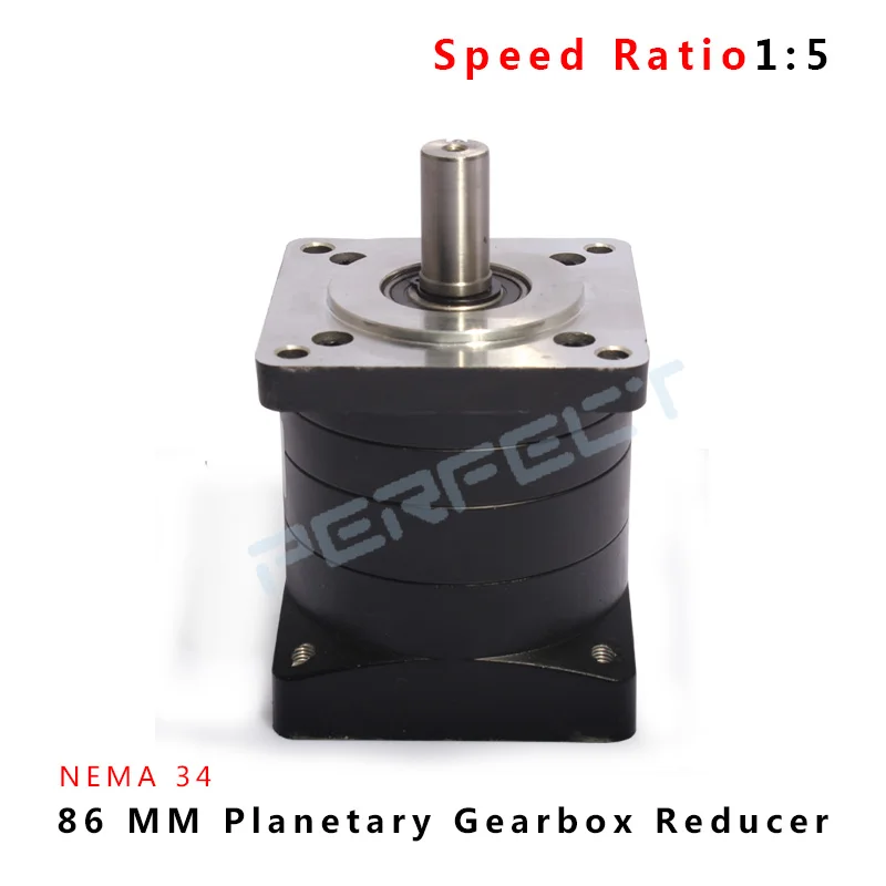 Ratio 1:5 Nema34 86mm Speed Reducer Input Shaft 14mm output Shaft diameter 16 Carbon steel Gear for Stepper Motor
Ratio 1:5 Nema34 86mm Speed Reducer Input Shaft 14mm output Shaft diameter 16 Carbon steel Gear for Stepper Motor