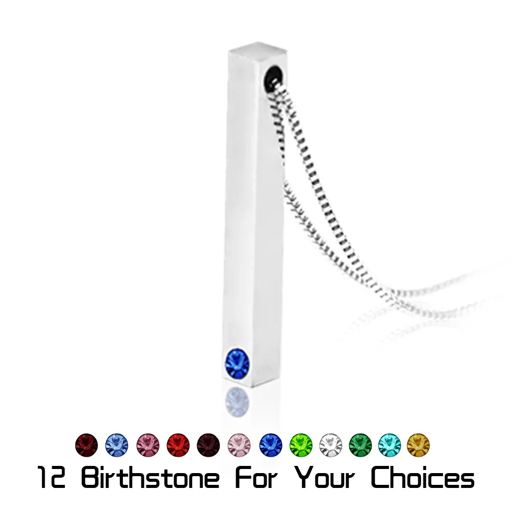 Customized Stainless Steel Birthstone Necklace Women Love 3D Bar Necklaces & Pendants Personalized Memory Gift
Customized Stainless Steel Birthstone Necklace Women Love 3D Bar Necklaces & Pendants Personalized Memory Gift