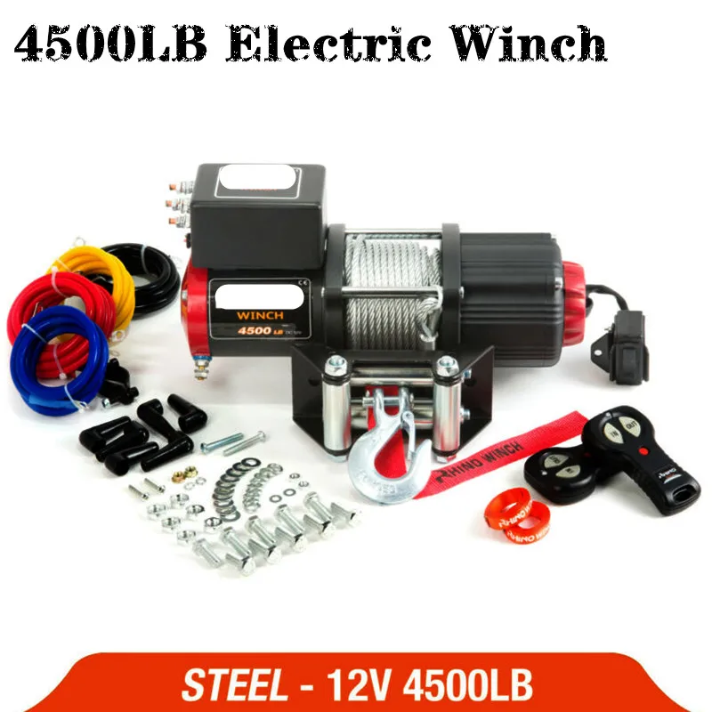 RU electric winch 12V 4500lb remote control set heavy duty ATV trailer high strength steel electric winch
RU electric winch 12V 4500lb remote control set heavy duty ATV trailer high strength steel electric winch