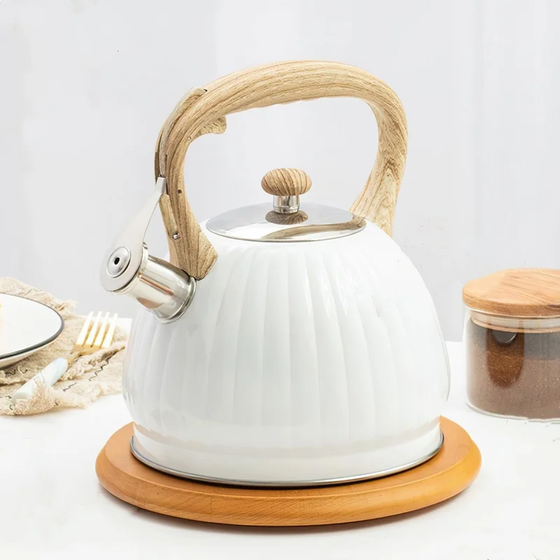 Stainless Steel Boil Water Kettle Green Pumpkin Bakelite Handle Half Ball 3L Whistle Induction Cooker Household Kitchen Supplies
Stainless Steel Boil Water Kettle Green Pumpkin Bakelite Handle Half Ball 3L Whistle Induction Cooker Household Kitchen Supplies