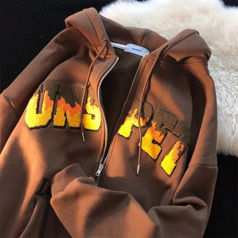 Flocking Letter Sweatshirts Vintage Hoodies With Pocket Hooded Thick Velvet Hoodie Women Aesthetic Oversize Brown Clothes Female
Flocking Letter Sweatshirts Vintage Hoodies With Pocket Hooded Thick Velvet Hoodie Women Aesthetic Oversize Brown Clothes Female