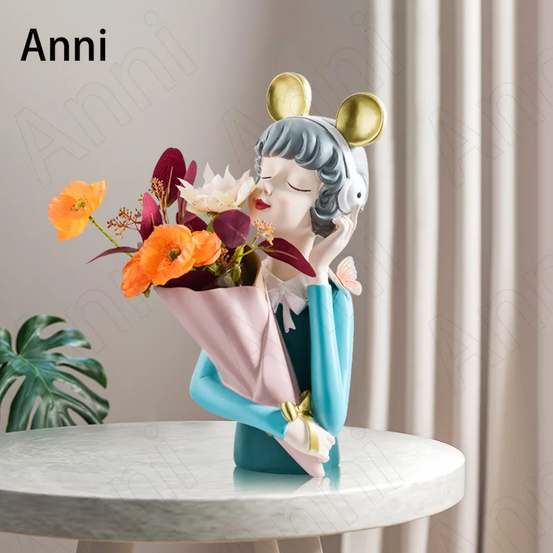 Nordic Music Bouquet Girl Vase Creativity Modern Simplicity Resin Flower Pots Decorative Character Ornaments Home Decoration
Nordic Music Bouquet Girl Vase Creativity Modern Simplicity Resin Flower Pots Decorative Character Ornaments Home Decoration