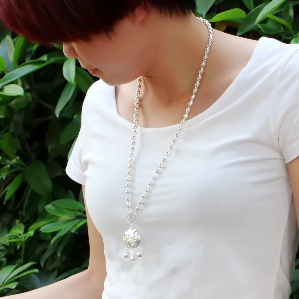 925 Sterling Silver Sweater Chain Necklace for Women Trendy Long Trendy Bead Chain Jewelry Retro Style Necklace for Girls
925 Sterling Silver Sweater Chain Necklace for Women Trendy Long Trendy Bead Chain Jewelry Retro Style Necklace for Girls