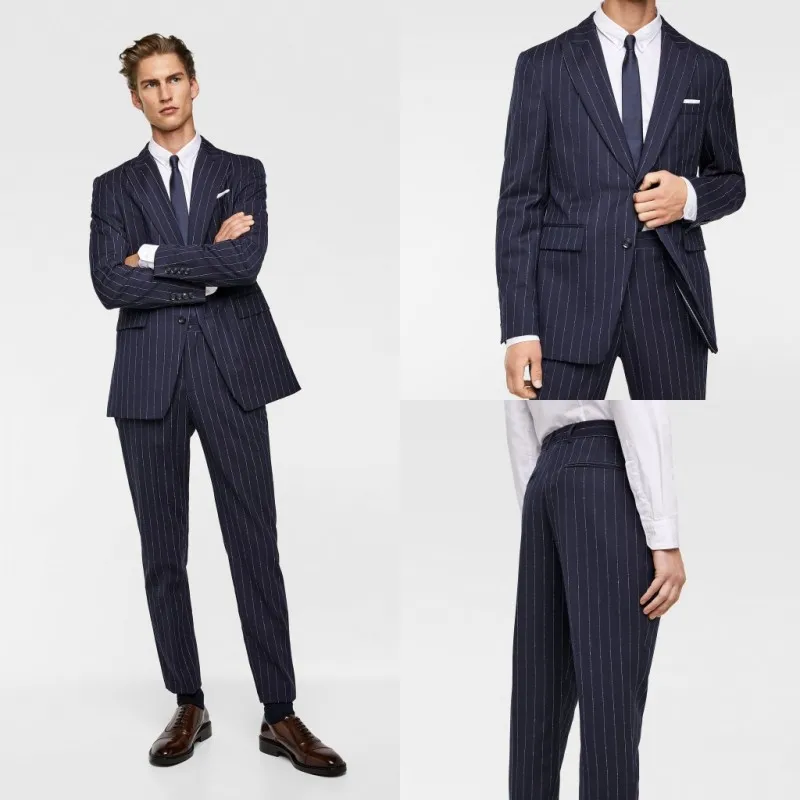 Business Men Stripe Tuxedos Custom Made Peaked Lapel Blazer Handsome Smart Casual Daily Party Suits 2 Pieces Set
Business Men Stripe Tuxedos Custom Made Peaked Lapel Blazer Handsome Smart Casual Daily Party Suits 2 Pieces Set