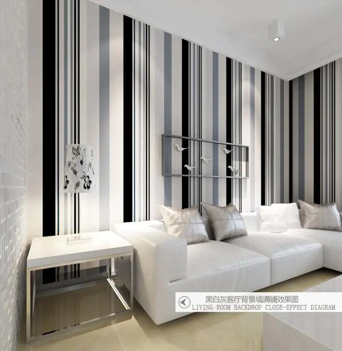 Modern Black And White Grey Vertical Stripes Wallpaper TV Room Living Room Paper Wall Decor Simple Striped Wall paper
Modern Black And White Grey Vertical Stripes Wallpaper TV Room Living Room Paper Wall Decor Simple Striped Wall paper