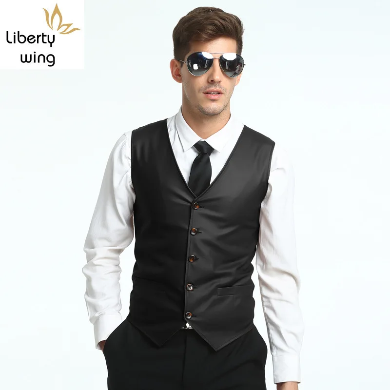 New Arrival Summer Mens Vest Fashion PU Leather V-Neck Collar Vests For Men Slim Fit Single Breasted Chaleco Hombre Plus Size
New Arrival Summer Mens Vest Fashion PU Leather V-Neck Collar Vests For Men Slim Fit Single Breasted Chaleco Hombre Plus Size