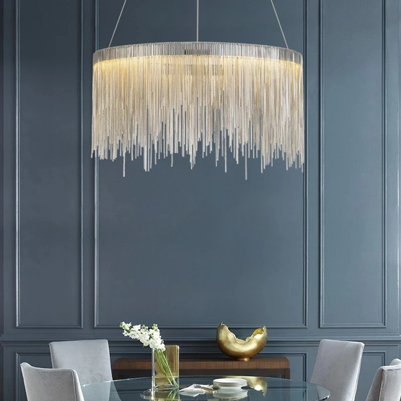 Nordic Chandelier Indoor Lighting Modern Tassel Round Chandeliers For Living Room Bedroom Lustre Nordic Home Decor Hanging Lamp
Nordic Chandelier Indoor Lighting Modern Tassel Round Chandeliers For Living Room Bedroom Lustre Nordic Home Decor Hanging Lamp