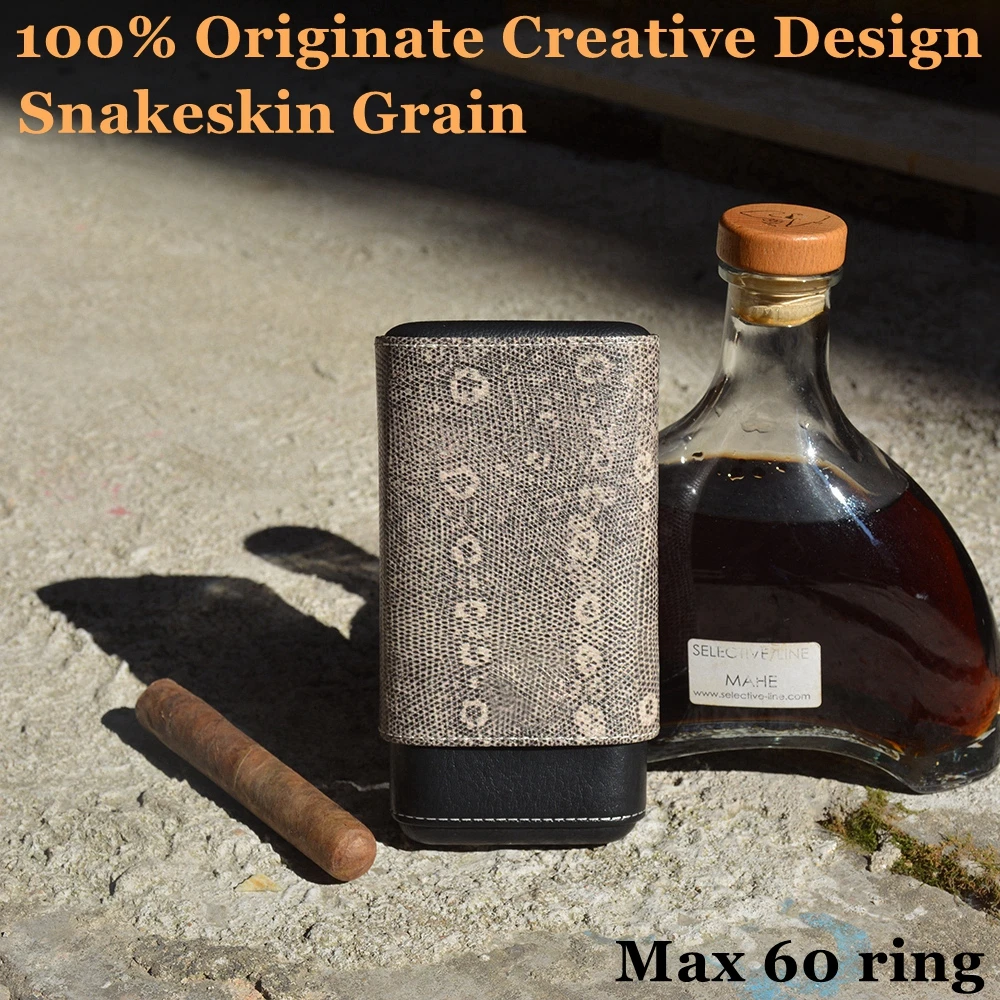 100% Originate Creative Design Snakeskin Grain Genuine Leather Cigar Case Travel Cigar Humidor Fit La Havana Cigar Max 60-ring
100% Originate Creative Design Snakeskin Grain Genuine Leather Cigar Case Travel Cigar Humidor Fit La Havana Cigar Max 60-ring