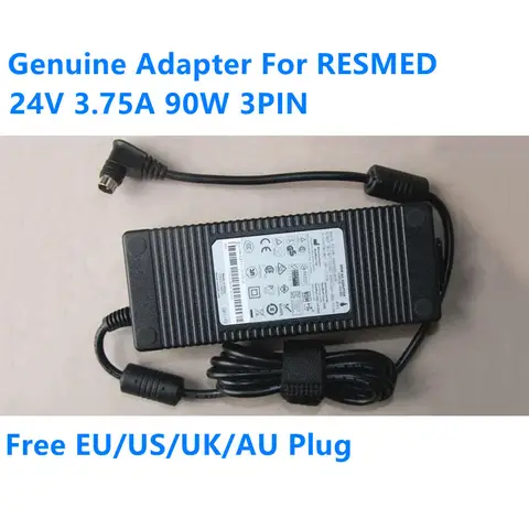 Genuine 24V 3.75A 90W 3PIN R360-760 DA-90A24 Power Supply AC Adapter For RESMED 369102 CPAP S9 IP21 IP22 AIR SENSE Charger