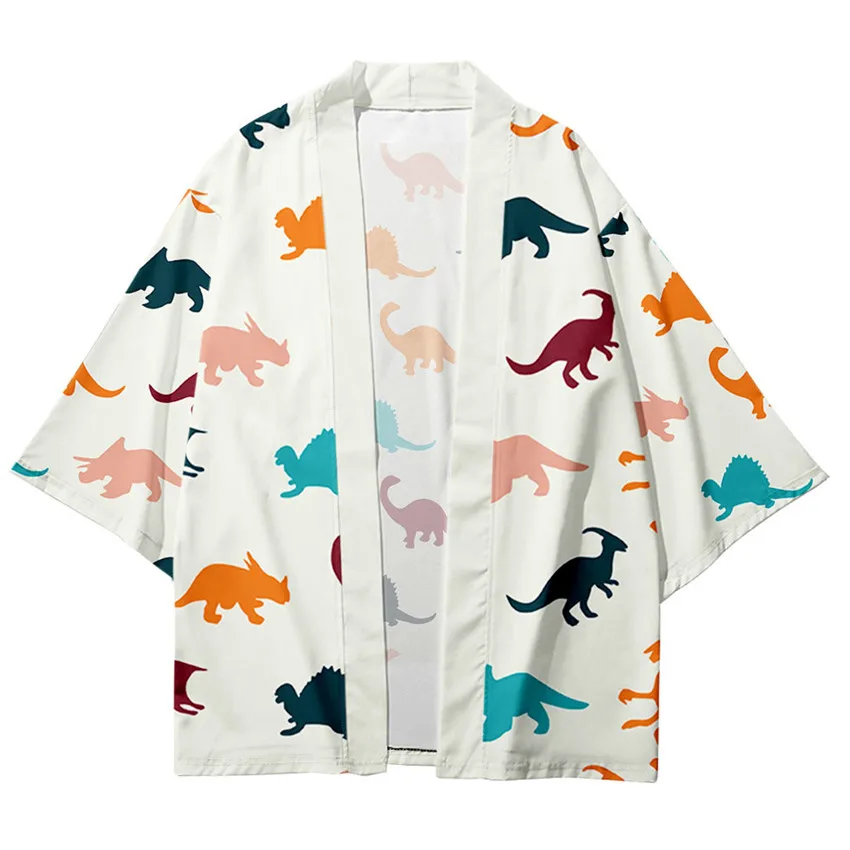 Anime Dinosaur Japanese Kimono Haori Yukata Cosplay Women/Men Fashion Summer Short Sleeve Kimono Shirts Streetwear
Anime Dinosaur Japanese Kimono Haori Yukata Cosplay Women/Men Fashion Summer Short Sleeve Kimono Shirts Streetwear
