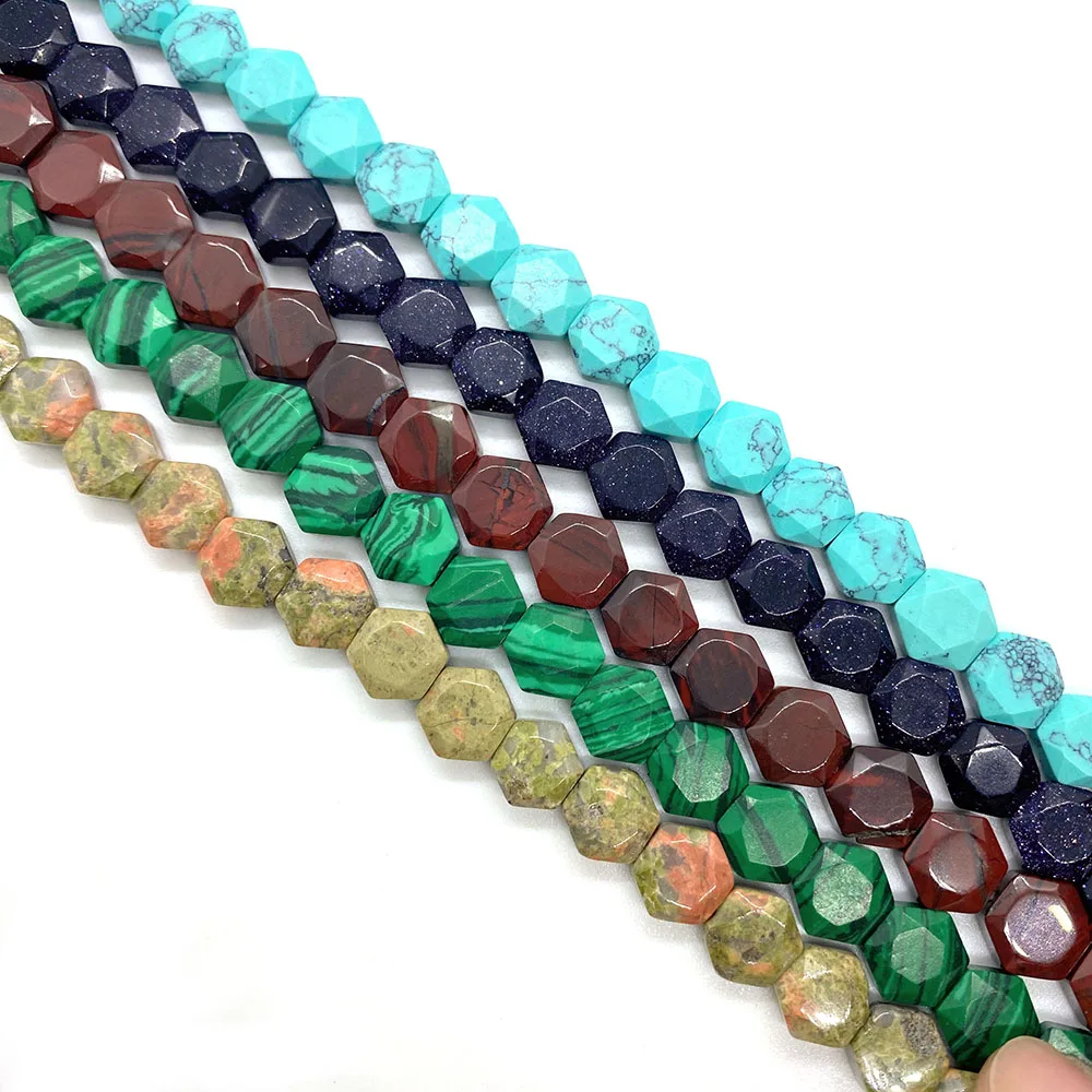 Natural Stone Colored Faceted Hexagon Beads Beaded Creative Gift DIY Necklace Bracelet Making Jewelry Accessories Wholesale
Natural Stone Colored Faceted Hexagon Beads Beaded Creative Gift DIY Necklace Bracelet Making Jewelry Accessories Wholesale