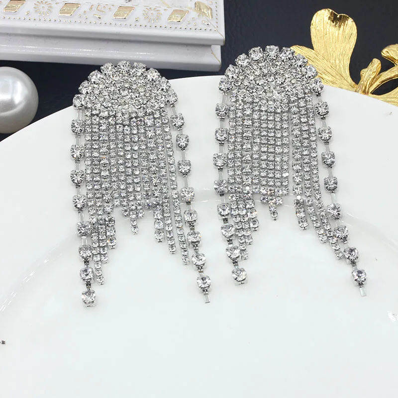Shine Long Tassel Crystal Drop Earrings for Women Bijoux Geometric Rhinestone Chain Earrings Statement Jewelry Gifts A448
Shine Long Tassel Crystal Drop Earrings for Women Bijoux Geometric Rhinestone Chain Earrings Statement Jewelry Gifts A448