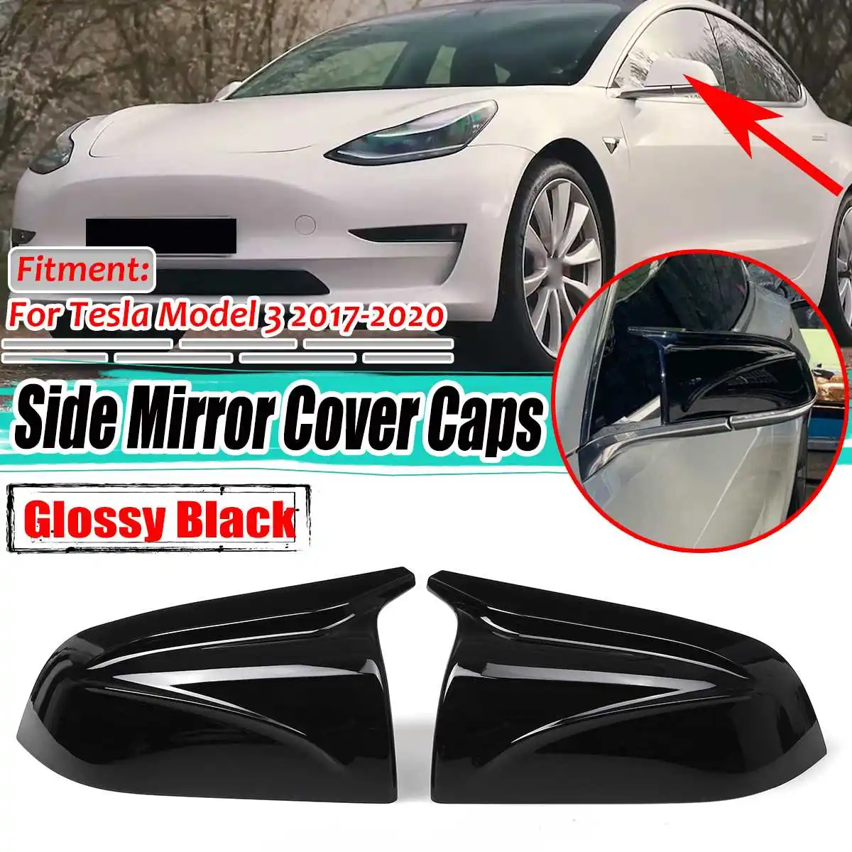 Left+Right Car Rear View Mirror Cover Cap Replacement Shell For Tesla Model 3 2017-2020 Side Door Rearview Mirror Cover
Left+Right Car Rear View Mirror Cover Cap Replacement Shell For Tesla Model 3 2017-2020 Side Door Rearview Mirror Cover