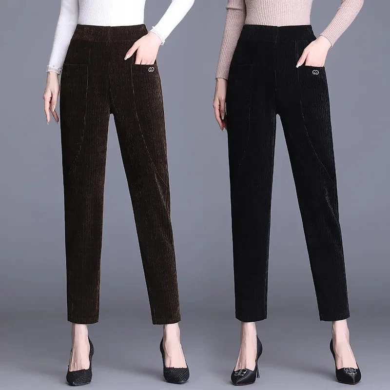 2024 Winter Plush Thick Casual Pants Women's Corduroy Warm Pants Autumn High Waist Harem Pants Trousers Women Брюкиженские
2024 Winter Plush Thick Casual Pants Women's Corduroy Warm Pants Autumn High Waist Harem Pants Trousers Women Брюкиженские