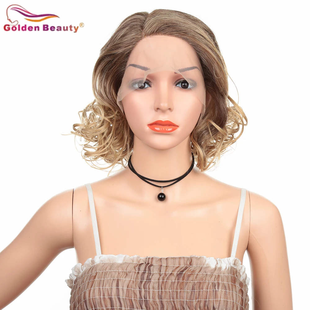 Golden Beauty Short Bob Hair Wig Body Wave Wigs Synthetic Tpart Lace Wig For Women Heat Resistant Fiber Ombre Blonde Color Wig
Golden Beauty Short Bob Hair Wig Body Wave Wigs Synthetic Tpart Lace Wig For Women Heat Resistant Fiber Ombre Blonde Color Wig