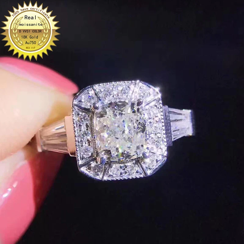 100% 18K Gold 1ct Moissanite Diamond Ring D color VVS With national certificate 02
100% 18K Gold 1ct Moissanite Diamond Ring D color VVS With national certificate 02