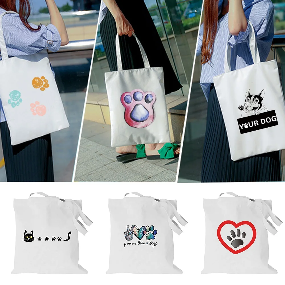 Shopping Bag High-Quality Women Handbags Foot Prints Pattern Canvas Tote Bags Reusable Cotton Grocery Shopping Bags Eco Foldable
Shopping Bag High-Quality Women Handbags Foot Prints Pattern Canvas Tote Bags Reusable Cotton Grocery Shopping Bags Eco Foldable