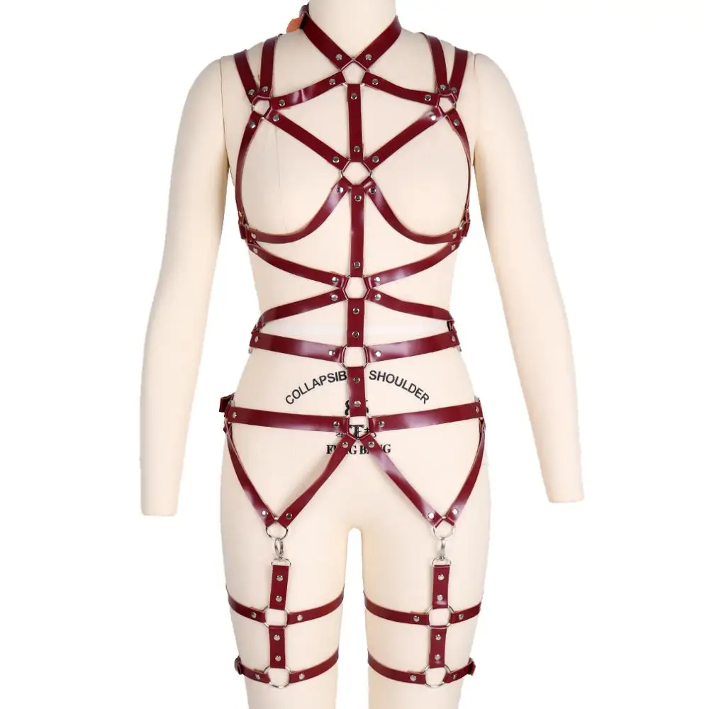 Full Body Leather Lingerie Set Harajuku Rivet Ring Bondage Waist Garter Belt Harness Bra Cage Top Adjust Fashion Strap Women
Full Body Leather Lingerie Set Harajuku Rivet Ring Bondage Waist Garter Belt Harness Bra Cage Top Adjust Fashion Strap Women