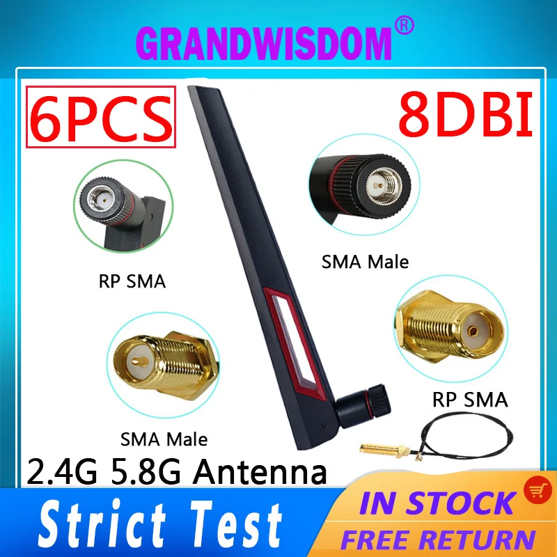 GRANDWISDOM 6 шт. 2,4g 5,8g антенна 8dbi sma male wlan Wi-Fi двухдиапазонная антенна роутер tp link антенна IPX ipex 1 SMA разъем
GRANDWISDOM 6 шт. 2,4g 5,8g антенна 8dbi sma male wlan Wi-Fi двухдиапазонная антенна роутер tp link антенна IPX ipex 1 SMA разъем