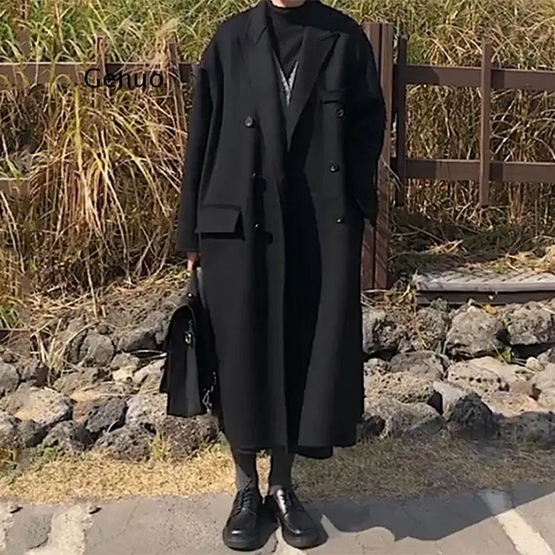 Woolen Coat Double Breasted Jacket Long Blended Woolen Coat Fashion Women Clothing Black Woolen Thick Coat
Woolen Coat Double Breasted Jacket Long Blended Woolen Coat Fashion Women Clothing Black Woolen Thick Coat
