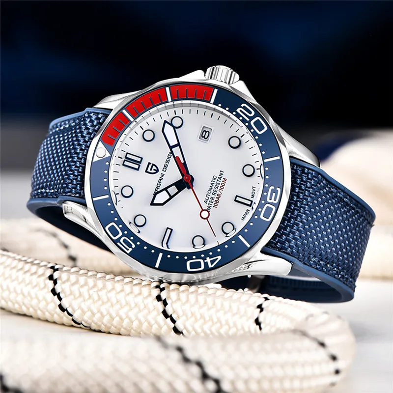 PAGANI DESIGN Men Automatic Mechanical Watch Ceramic Bezel 100M Waterproof NH35A Movement Sapphire Glass Men Mekaniska klockor
PAGANI DESIGN Men Automatic Mechanical Watch Ceramic Bezel 100M Waterproof NH35A Movement Sapphire Glass Men Mekaniska klockor