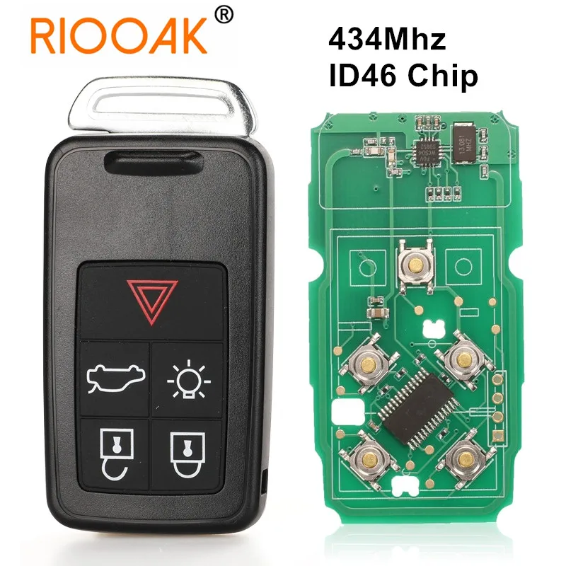 434Mhz ID46 Chip Remote Key Smart Car Key Fob 5 Button for Volvo XC60 S60 S60L V40 V60 S80 XC70
434Mhz ID46 Chip Remote Key Smart Car Key Fob 5 Button for Volvo XC60 S60 S60L V40 V60 S80 XC70