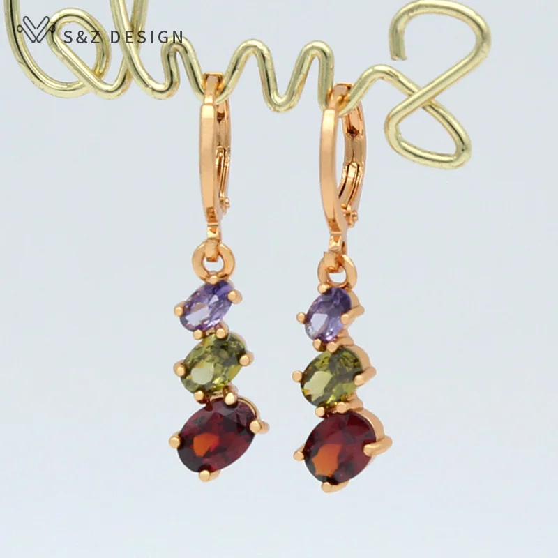 S&Z DESIGN New Fashion Geometric Egg Shape Simple Colorful Oval Cubic Zirconia Dangle Earrings For Women Wedding Jewelry Gift
S&Z DESIGN New Fashion Geometric Egg Shape Simple Colorful Oval Cubic Zirconia Dangle Earrings For Women Wedding Jewelry Gift