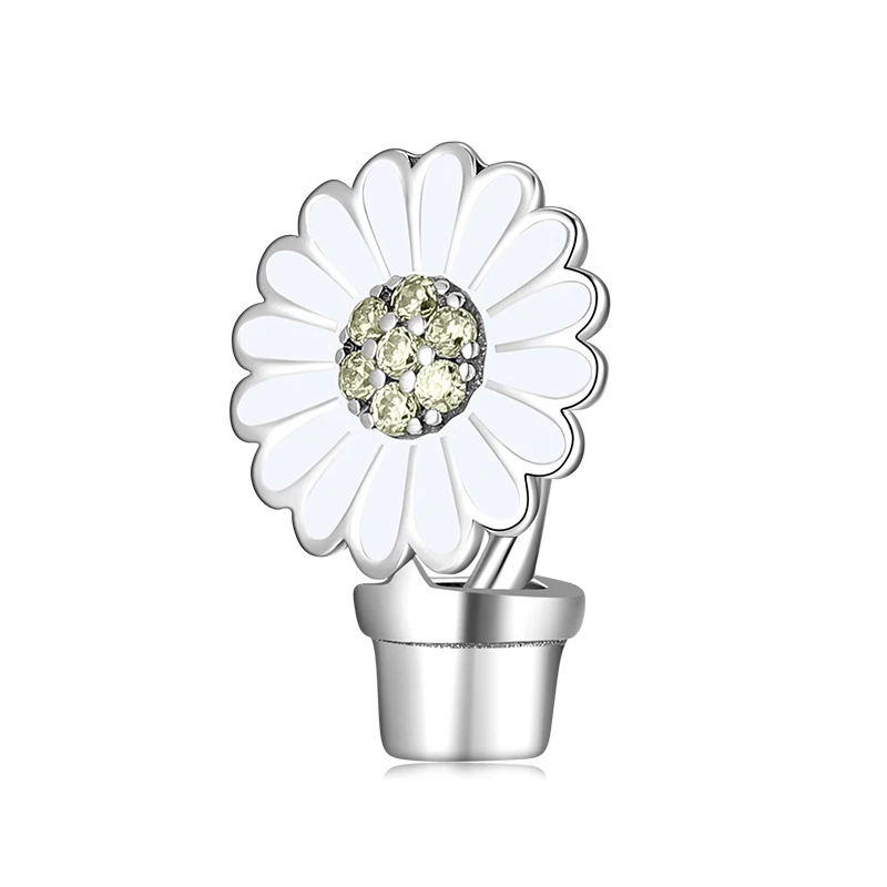 925 Sterling Silver White Lover Daisy Flower Vase Zircon Charm Bead Fit Original Bracelet Diy Jewelry Accessories Beads
925 Sterling Silver White Lover Daisy Flower Vase Zircon Charm Bead Fit Original Bracelet Diy Jewelry Accessories Beads