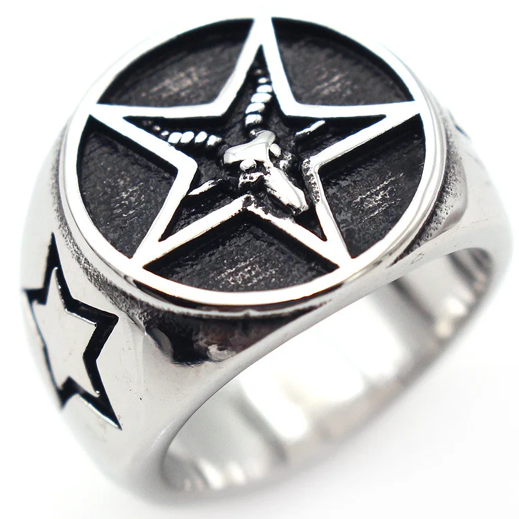 AsJerlya Retro Personality Pentagram Five-Star Goat Rings Stainless Steel Gothic Punk Minimalist Signet Ring Men's Jewelry Gifts
AsJerlya Retro Personality Pentagram Five-Star Goat Rings Stainless Steel Gothic Punk Minimalist Signet Ring Men's Jewelry Gifts