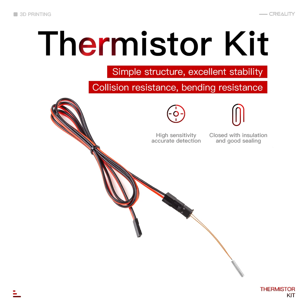 2pcs 24V 50mw Thermistor Temperature Sensor Simple structure excellent stability Collision For CR-6 SE/Max 3D printer parts
2pcs 24V 50mw Thermistor Temperature Sensor Simple structure excellent stability Collision For CR-6 SE/Max 3D printer parts