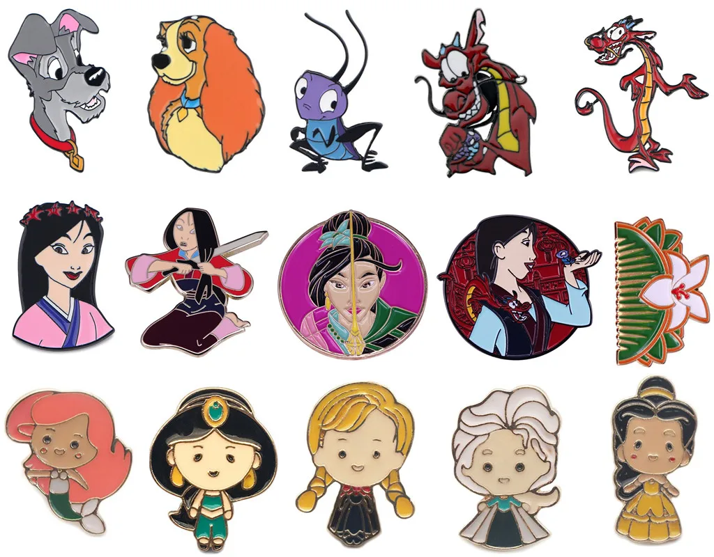 Disney Cartoon Brooch Cute Princess Mermaid Mulan Musu Dragon Metal Badge Couple Children Pins Jewelry Gift Costume Accessories
Disney Cartoon Brooch Cute Princess Mermaid Mulan Musu Dragon Metal Badge Couple Children Pins Jewelry Gift Costume Accessories