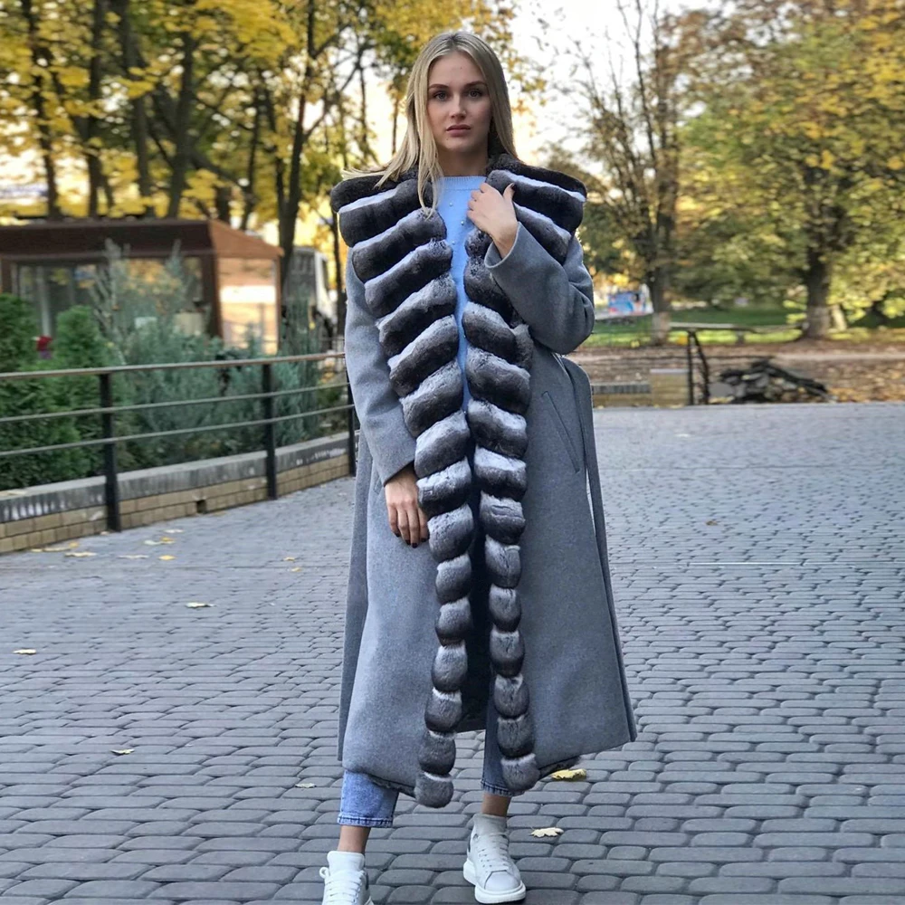 Женское длинное кашемировое пальто, модное пальто из смешанной шерсти с цельной кожей, пальто из натурального меха кролика рекс
Женское длинное кашемировое пальто, модное пальто из смешанной шерсти с цельной кожей, пальто из натурального меха кролика рекс