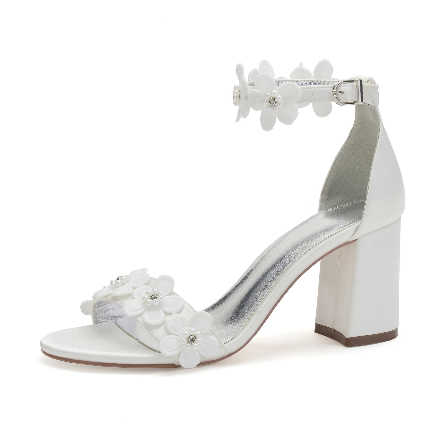 Block Thick Heel Sandals Ankle Strap with Sweet Flower Trim Bridal Wedding Girl's Birthday Party Ivory High Heels 8cm Satin
Block Thick Heel Sandals Ankle Strap with Sweet Flower Trim Bridal Wedding Girl's Birthday Party Ivory High Heels 8cm Satin