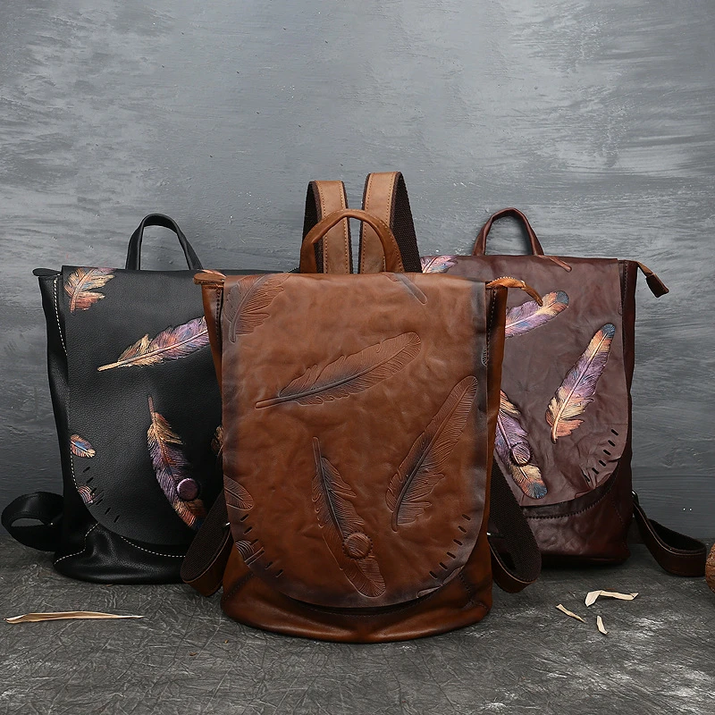 High Quality Vintage A4 Brown Black Full Grain 100% Soft Genuine Leather Women Backpack Female Girl Lady Travel Bag M9043
High Quality Vintage A4 Brown Black Full Grain 100% Soft Genuine Leather Women Backpack Female Girl Lady Travel Bag M9043